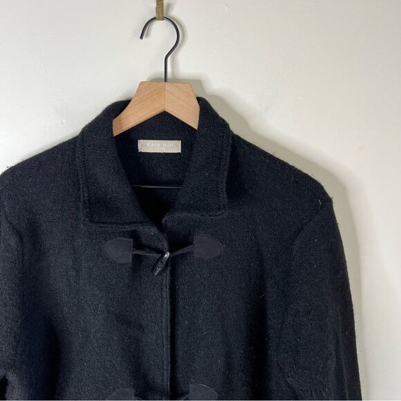 Kate Hill Charcoal Black Wool Pea Coat small - Picture 2 of 5